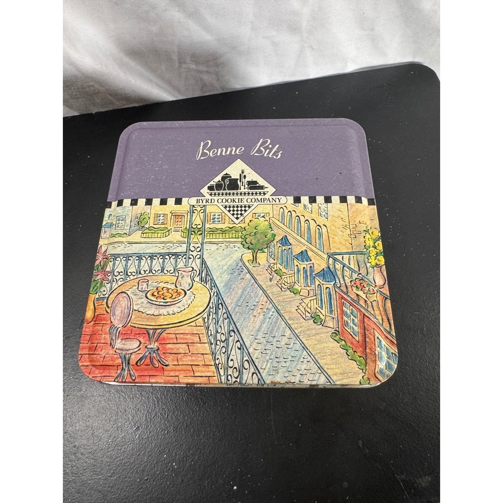 Vintage Byrd Cookie Company Benne Bits Savannah Georgia Tin Street Scene Decor